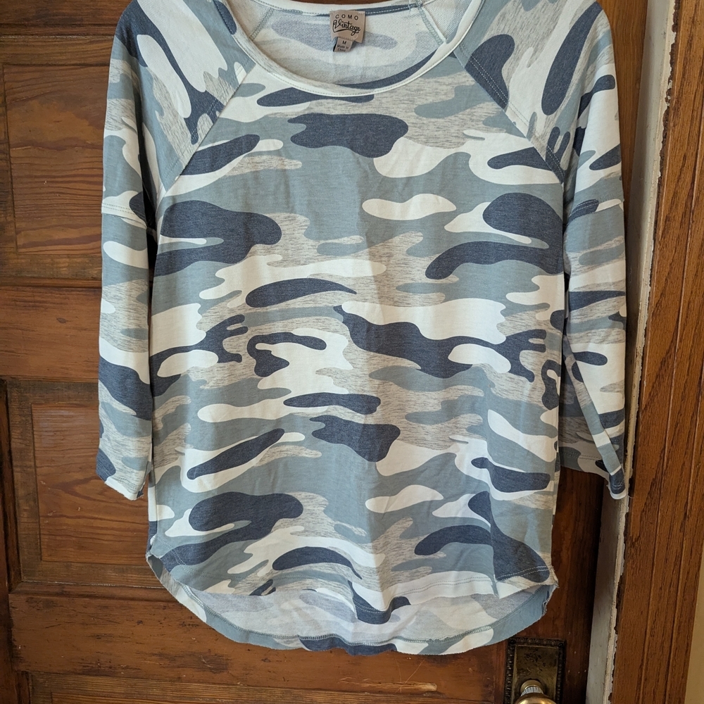 Como Vintage Blue‎ Gray Relaxed Sweatshirt